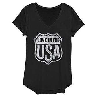Women's Love In The USA Route Shield Graphic Tee