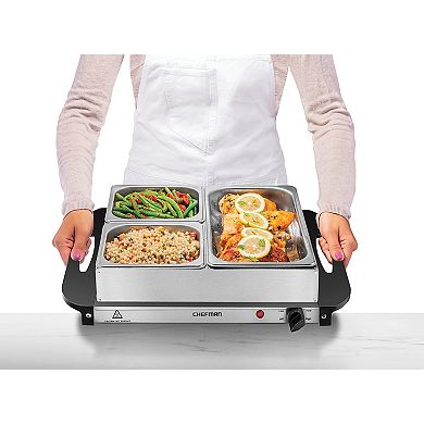 Chefman 2-in-1 Stainless Steel Buffet Server & Warming Tray