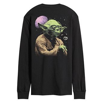 Men's Star Wars Yoda Portrait Long Sleeve Graphic Tee