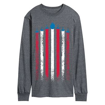 Men's Star Wars USA Flag Ships Long Sleeve Graphic Tee