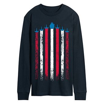 Men's Star Wars USA Flag Ships Long Sleeve Graphic Tee