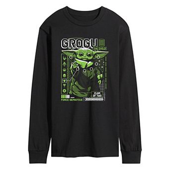 Men's Star Wars The Mandalorian Grogu Digital Long Sleeve Graphic Tee