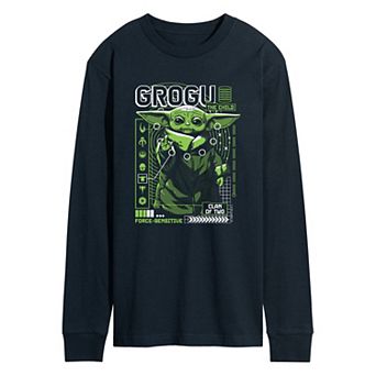 Men's Star Wars The Mandalorian Grogu Digital Long Sleeve Graphic Tee
