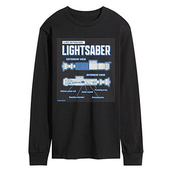 Men's Star Wars Luke Lightsaber Schematic Long Sleeve Graphic Tee