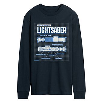 Men's Star Wars Luke Lightsaber Schematic Long Sleeve Graphic Tee