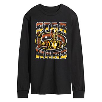 Men's Star Wars C-3PO Chrome Long Sleeve Graphic Tee
