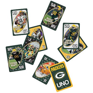 Mattel UNO Fandom NFL Packers Card Game with Foil Card