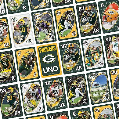 Mattel UNO Fandom NFL Packers Card Game with Foil Card
