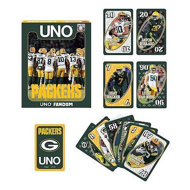 Mattel UNO Fandom NFL Packers Card Game with Foil Card