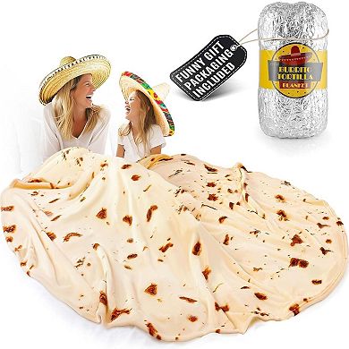 Zulay Giant Double-Sided Tortilla Blanket with Tinfoil Packaging - 71 Inches