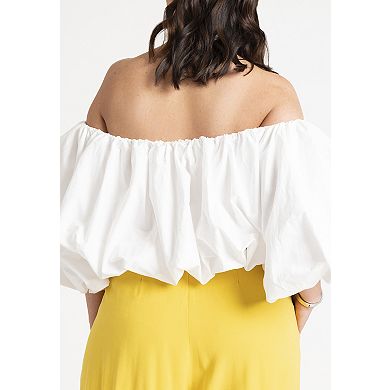 ELOQUII Women's Plus Size Bubble Top