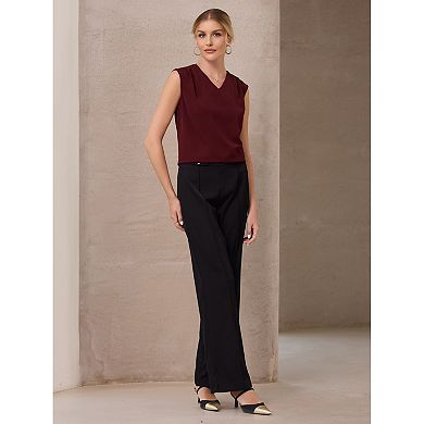 Women's Sleeveless Tank Top V Neck Camisole Casual Work Shirt