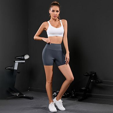 Womens Ruched Lifting Shorts High Waisted Tummy Control Workout Short for Yoga Athletic Cycling