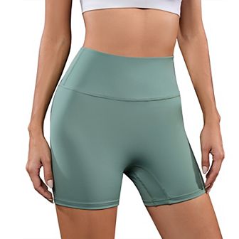 Womens Ruched Lifting Shorts High Waisted Tummy Control Workout Short for Yoga Athletic Cycling