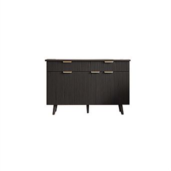 Modern Buffet Cabinet with Storage, Farmhouse 47" Kitchen Cabinet with Drawers with Adjustable Shelf