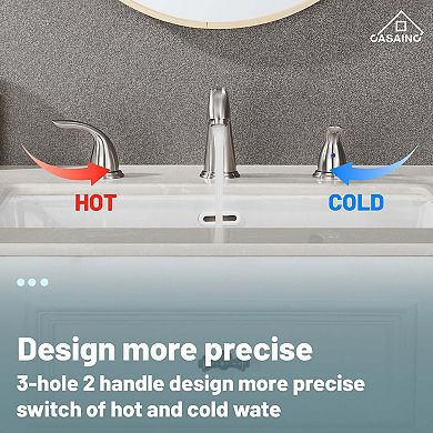 Widespread Faucet 2-handle Bathroom Faucet with Drain 1.2 GPM