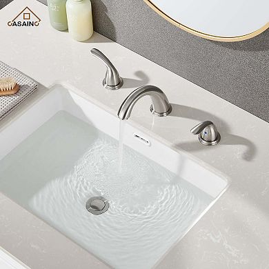 Widespread Faucet 2-handle Bathroom Faucet with Drain 1.2 GPM