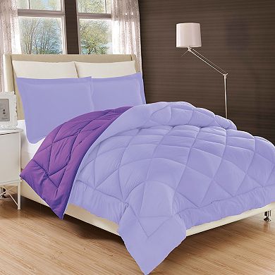 Elegant Comfort 3-Piece Reversible Diamond Stitched Comforter & Shams