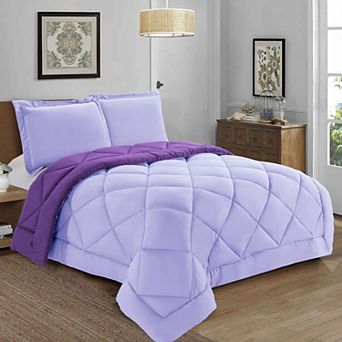 Elegant Comfort 3 pc Reversible Diamond Stitched Comforter & Shams