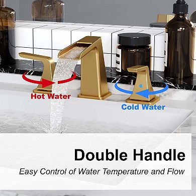 Widespread 2-handle Bathroom Faucet with Drain Assembly