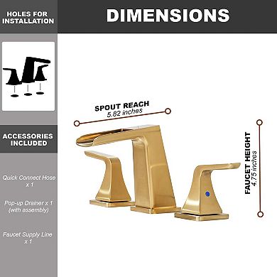 Widespread 2-handle Bathroom Faucet with Drain Assembly