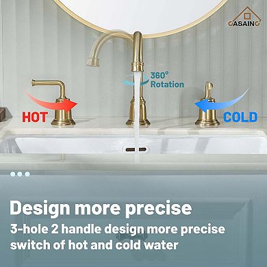 8-inch Widespread Faucet 2-handle Bathroom Faucet with Drain