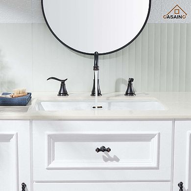 8-inch Widespread Faucet 2-handle Bathroom Faucet with Drain