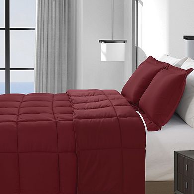 Elegant Comfort 3-Piece Box Stitched Comforter & Shams - Duvet Insert with 4 Corner Tabs