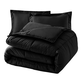 Elegant Comfort 3 pc Box Stitched Comforter & Shams - Duvet Insert with 4 Corner Tabs