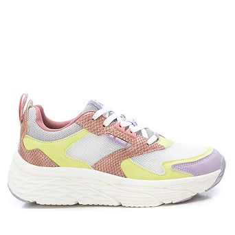 Women's Sneakers By XTI, Pink With Multicolor Accent