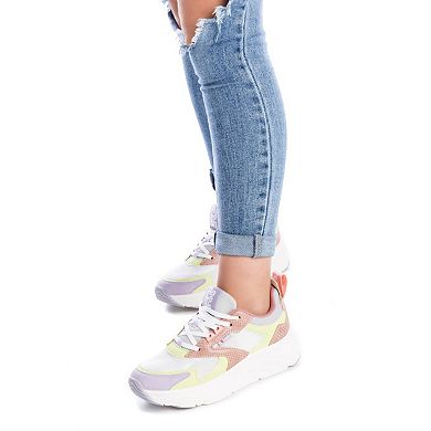 Women's Sneakers By XTI, Pink With Multicolor Accent