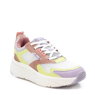 Women's Sneakers By XTI, Pink With Multicolor Accent