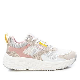 Women's Sneakers By XTI, White With Multicolor Accent