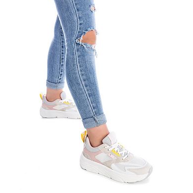 Women's Sneakers By XTI, White With Multicolor Accent