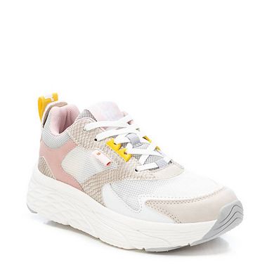 Women's Sneakers By XTI, White With Multicolor Accent