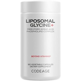 Codeage Liposomal Glycine+ Supplement, Free-Form Amino Acid L-Glycine 1500mg, 2-Month Supply, 180 ct