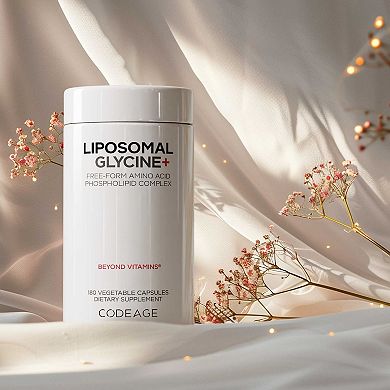 Codeage Liposomal Glycine+ Supplement, Free-Form Amino Acid L-Glycine 1500mg, 2-Month Supply, 180 ct