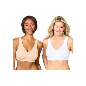 Comfort Choice Women's Plus Size 2-Pack Cotton Full Coverage Bra