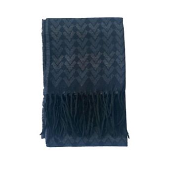 Italian Inspired Scarf for Men, Double-Sided Classic Herringbone Pattern Scarf