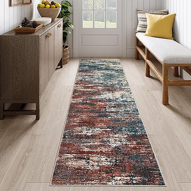 Garvee Modern Abstract Colorful Area Rug Ultra Thin Non Slip Throw Carpet for Bedroom