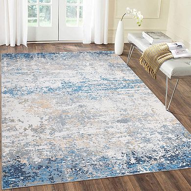 Garvee Machine Washable Modern Abstract Pattern Area Rug Non Slip Carpet for Home Decor