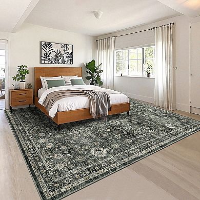 Garvee Vintage Distressed Boho Machine Washable Area Rug Non Slip Non Shedding for Bedroom Kitchen