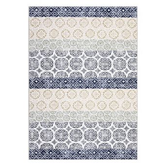 Garvee Machine Washable Bohemian Plain Brocade Pattern Non Slip Area Rugs for Living Room