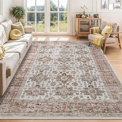 Garvee Machine Washable Area Rug Non Slip Stain Resistant Rug for Living Room