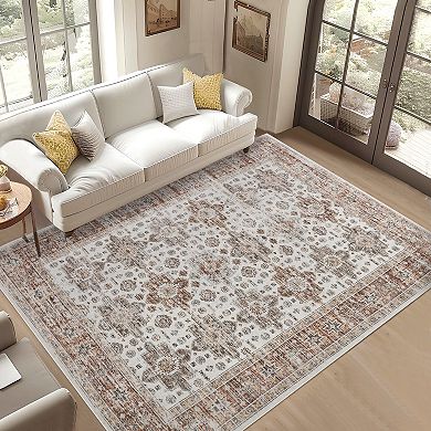 Garvee Machine Washable Area Rug Non Slip Stain Resistant Rug for Living Room