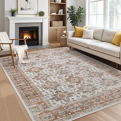 Garvee Machine Washable Area Rug Non Slip Stain Resistant Rug for Living Room
