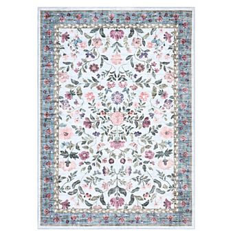 Garvee Pastoral Style Area Rug Ultra Thin Non Slip Stain Resistant Carpet for Home Decor