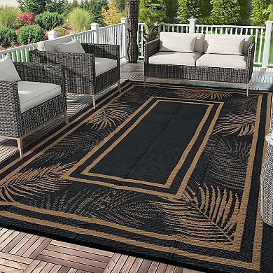 Garvee Modern Outdoor Reversible Area Rug Waterproof Portable Carpet for RV Trip