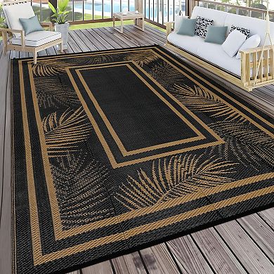 Garvee Modern Outdoor Reversible Area Rug Waterproof Portable Carpet for RV Trip