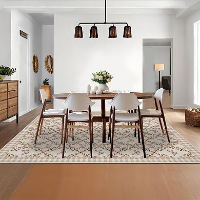 Garvee Floral & Butterfly Printed Non Slip Area Rug Machine Washable Carpet for Home Decor